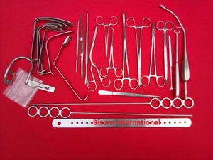 BISONS Juego de Instrumentos Manuales de Acero Inoxidable para Amigdalectomía, 27 Piezas, Reutilizables, Herramientas de Cirugía ORL - Product Image 2