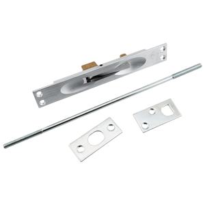 Loquet manuel en laiton finition chrome satiné, homologué UL 3 heures résistance au feu, 170x25mm, pour portes en bois (OEM/ODM) - Product Image 1