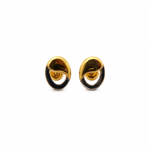 18K Yellow Gold Oval Loop <b>Stud</b> <b>Earrings</b> for Women High Polish Minimalist Daily Wear Party Wedding Jewelry Gift - Product Image 2