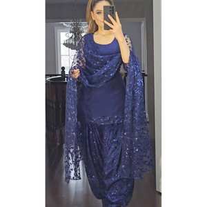 UC-1176 de costume Patiyala de couleur bleue- - Product Image 2