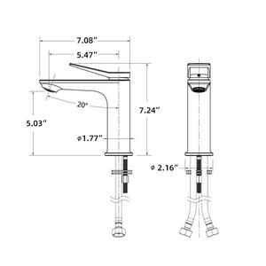 Rubinetto cromato monocomando per lavabo bagno e lavanderia con due tubi da 9/16 pollici, miscelatore non spedibile nei fine settimana - Product Image 2