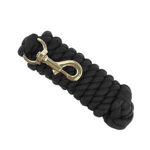 Nylon Horse <b>Lead</b> <b>Rope</b> Black Braided With Metal Snap Hook - Product Image 5