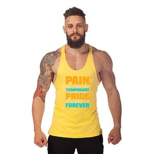Camiseta sin mangas gris para hombre con estampado de "El dolor es temporal, el orgullo es eterno", cuello en V, sin mangas, ropa informal para hacer ejercicio - Product Image 4