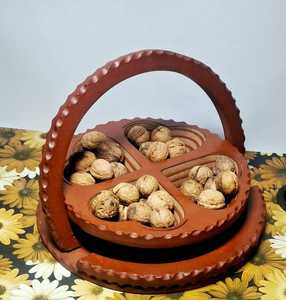 Panier à fruits secs en bois artisanal de qualité supérieure, écologique, design multifonctionnel pour offrir en cadeau, décoration de cuisine, utilisation festive - Style moderne - Product Image 1