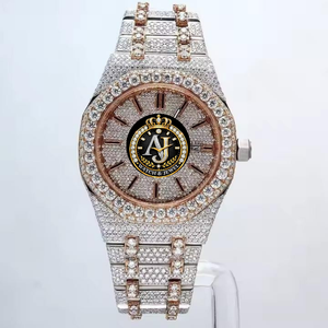 Montres à mouvement mécanique automatique, montres serties de diamants VVS Moissanite pour hommes, vente en gros - Product Image 2