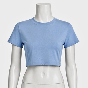 Camiseta Corta Ajustada para Mujer, 100% Algodón, 210 GSM, Manga Corta, Logotipo Personalizado, Impresión Serigráfica, Antiencogimiento, Transpirable, Informal - Product Image 6