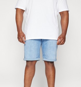 Shorts de Mezclilla Casuales y Transpirables para Hombre, Cintura Elástica Azul, 100% Algodón - Product Image 4