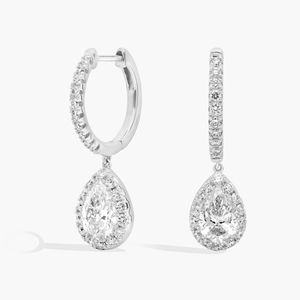 Pendientes de Aro con Diamantes Cultivados en Laboratorio Inside Out Triangle 1 CTW en Oro Blanco - Product Image 3
