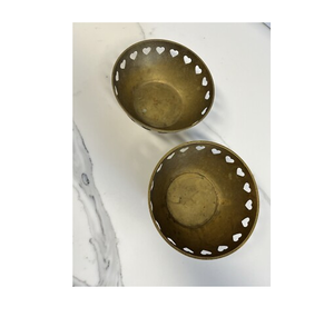 Brass Fruits Bowl <b>Basket</b> Elegant Platter <b>Display</b> Heart Cutout Design Nut Gift Romantic Centerpiece Bowl - Product Image 6