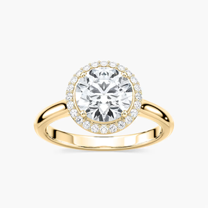 แหวนหมั้นเพชรทรงกลมเพาะเลี้ยงในห้องปฏิบัติการ ทองคำแท้ 14K - Product Image 1