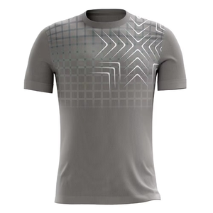 Geometric Pattern Men's Sporty Short Sleeve T-Shirt Quick Dry Knitted Polyester Regular Fit - Product Image 1