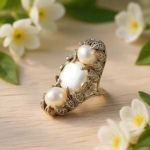 Anillo de Madreperla de 16.9 Gramos, Colección de Anillos de Perlas Elegantes - Product Image 3