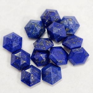พลอยลาพิสทรงหกเหลี่ยมสีน้ำเงินสำหรับทำเครื่องประดับ - Product Image 2