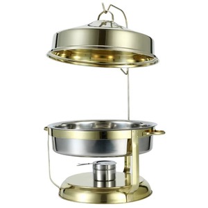 Extra Ordinary Quality Silver Chaffing Dish Hotpot With Hanging LID and Handles <b>Stand</b> Wedding Dinner Supply - Product Image 3