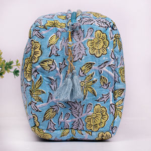 Nouvelle Trousse de Maquillage Matelassée en Coton, Magnifique Étui de Rangement Imprimé, Pochette de Voyage à Fermeture Éclair, Ensemble de Sacs Organisateurs Cosmétiques Durables - Product Image 4