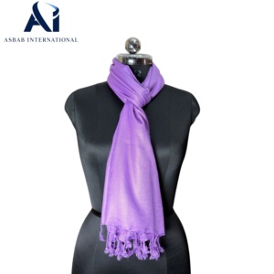 Écharpe en viscose unie, tissage uni, style pashmina, hijab, châle à franges, légère et respirante, pour exportation en gros - Product Image 2