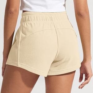 Shorts Deportivos Casuales de Algodón Terry para Mujer, 100% Algodón, Cintura Media, Transpirables, de Secado Rápido, para Gimnasio - Product Image 1
