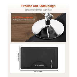 Tapis de salon rectangulaire 3 x 5 pieds, 1/2 pouce d'épaisseur, PVC + NBR, anti-fatigue, anti-dérapant, bords biseautés, fond antidérapant, tapis découpé - Product Image 4