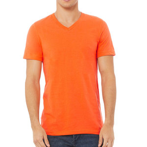 Camiseta de Manga Corta con Cuello en V Profundo, 100% Algodón Tri-Blend, con Estampado, Tallas S-2XL - Product Image 1