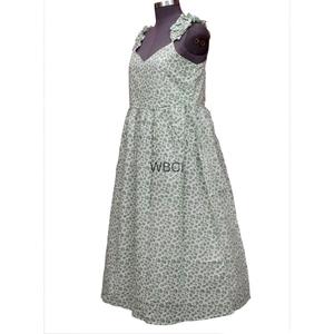 Robes décontractées imprimées au tampon, style indien, coupe trapèze, longues, 100 % coton, pour l'été, design moderne et élégant pour femmes - Product Image 5