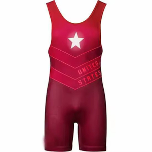 High Quality OEM Compression Fitness Comfortable Bodybuilding Wholesale Spandex / Polyester Breathable Workout Wrestling Singlet - Product Image 3