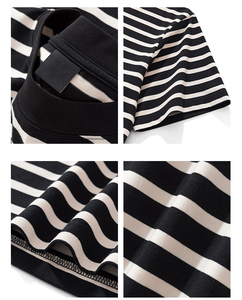 Camiseta de Hombre de Manga Corta con Cuello Redondo y Rayas, Estilo Americano, 230g, Venta Directa de Fábrica, Talla Grande - Product Image 5