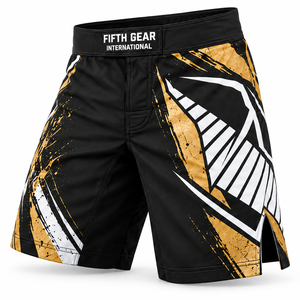 Men MMA Shorts Wolf Graphic Design Elastic Waist Gym Training Kickboxing Lightweight Quick Dry Breathable Durable - Product Image 1