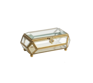 Caja de Joyería de Vidrio de Lujo con Detalles Negros, Paneles Transparentes, Diseño Exquisito, Contenedor de Almacenamiento Moderno, Caja de Joyería de Latón - Product Image 6