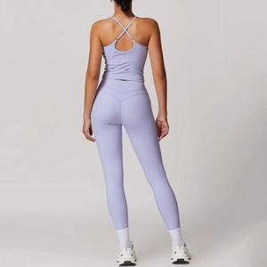 Ensemble de yoga extensible haut de gamme, tenue de sport taille haute respirante pour la gym et le fitness - Product Image 6