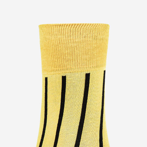 Men's Yellow Striped Ankle <b>Socks</b> Knitted Regular Fit Patterned <b>Sock</b> Design Your Own Custom Men's Casual <b>Socks</b> - Product Image 5