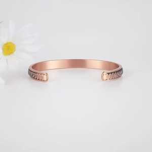Brazalete de Cobre Estilo Vintage, Ajustable, Chapado en Oro, Unisex, Joyería de Moda para Bodas, Alibaba - Product Image 6