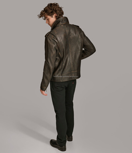 Articles de vente chauds Vestes en cuir Blouson aviateur en cuir Original 100% Veste en cuir pour hommes - Product Image 4