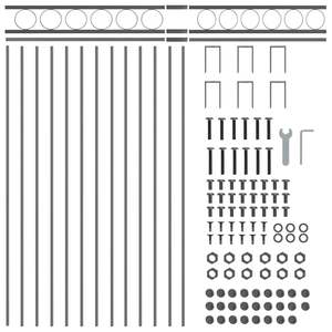 Élément de clôture en acier gris 170 x 80 cm pour clôtures, treillis et portails - Product Image 5