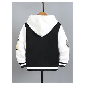 Chaqueta Varsity con Gráficos de Letras, Cuello Color Block, Manga Larga, Estilo Béisbol, Casual, Streetwear, Moda, Mezcla de Algodón - Product Image 3