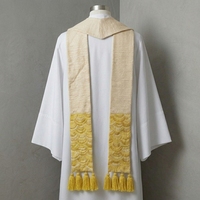 Étole de prêtre brodée or avec pompons, vêtement de cérémonie de luxe pour tenue religieuse adulte unisexe