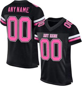 Camiseta de Fútbol Americano Negra Personalizada para Hombre, Cuello en V, Manga Corta, Malla Sublimada Transpirable, Cualquier Nombre y Número - Product Image 2
