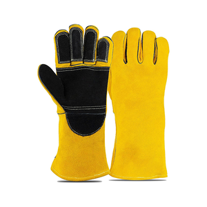 Heavy Duty Cowhide <b>Leather</b> Industrial Safety Work Gloves Safety Working Gloves Cow Split Fitting Workmen Cotton Welding Gloves - Product Image 2
