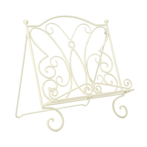 Support de livre de recettes en métal blanc réglable pour comptoir de cuisine domestique - Product Image 1