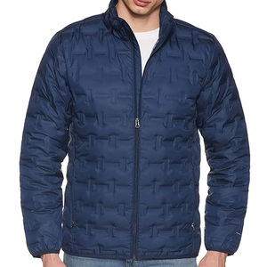 Manufacturer Custom Men's <b>Winter</b> Casual Shiny <b>Quilted</b> Puffer Jacket Windbreaker Padded Stand Collar Zipper Closure Quick Dry - Product Image 1