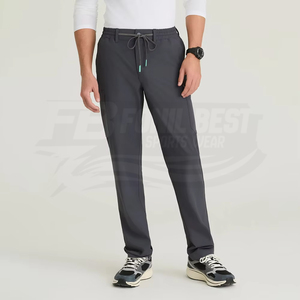 Ensemble de blouses médicales unisexe gris à manches courtes, col en V, poches, uniforme d'hôpital, tissu tissé en coton et polyester, FONILBEST SPORTS WEARS, personnalisé - Product Image 4