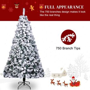 Sapin de Noël en PVC floqué de 1,80 m avec 1202 branches étendues naturellement, modèle 2022 - Product Image 3