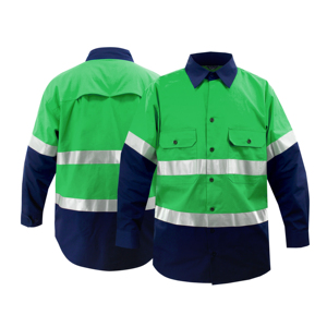 Chemise de sécurité extérieure haute visibilité réfléchissante de qualité supérieure, respirante, en coton Rip-Stop pour hommes, idéale pour les agents de sécurité et les vêtements de travail communautaire - Product Image 1
