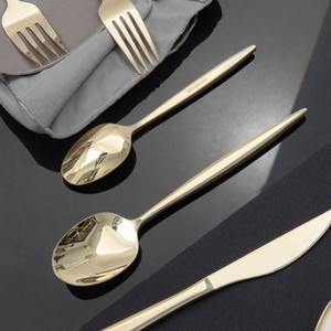 Ensemble de couverts modernes écologiques à finition miroir, construction en acier inoxydable antirouille, passe au lave-vaisselle, pour la maison et les restaurants - Product Image 3