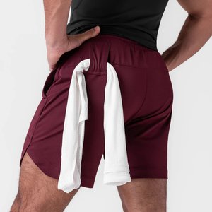 Pantalones Cortos Deportivos para Hombre, de Color Sólido, Secado Rápido, con Cordón Ajustable, Cintura Media, Estilo Casual, 100% Poliéster, Tejido de Punto - Product Image 4