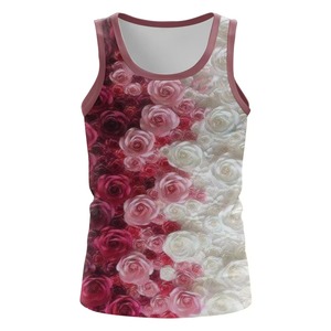 เสื้อกล้ามผู้ชายผ้าสแปนเด็กซ์/โพลีเอสเตอร์พิมพ์ลายตามสั่งขายส่ง บริการ OEM พิมพ์ลายแบบระเหิด ระบายอากาศ แห้งเร็ว - Product Image 6