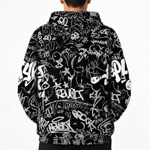 Sudadera con Capucha Personalizada para Hombre, Estampado de Grafiti, Estilo Urbano, Hip Hop, Chaqueta de Forro Polar Extra Grande, Sudadera Informal con Capucha - Product Image 3