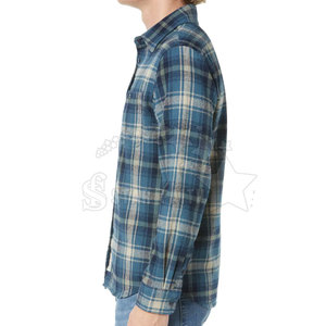 <b>Men's</b> Fleece Lined Knitted Flannel Shirt One Pocket <b>Watch</b> Plaid Pattern Loose Fit Casual Shirt High-quality OEM Service - Product Image 4