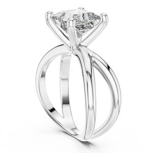 Ensemble de bagues en diamant de laboratoire de luxe 3 carats, taille princesse, en or blanc 18 carats, pour fiançailles, Saint-Valentin, occasions spéciales, usage quotidien, mariage - Product Image 2