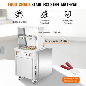 13.8 commerciale \ "X 13.8 \" quadrato in acciaio inossidabile laminati macchina per gelato fritto rotolo 2 raschietti per Yogurt - Product Image 5