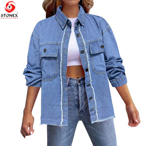 Chemise en jean pour femme OEM ODM, bleu classique, en coton, boutonnée, style western décontracté, fabricant de vêtements en gros sous marque privée - Product Image 1